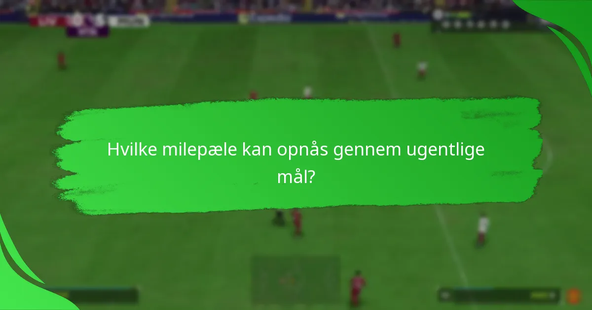 Hvilke milepæle kan opnås gennem ugentlige mål?