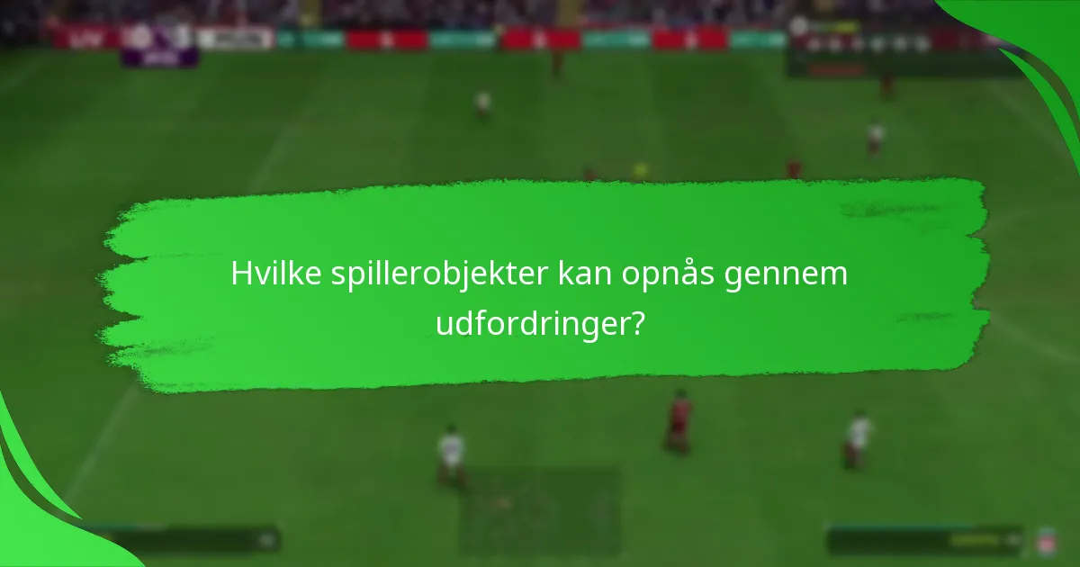 Hvilke spillerobjekter kan opnås gennem udfordringer?