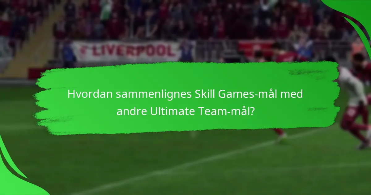Hvordan sammenlignes Skill Games-mål med andre Ultimate Team-mål?